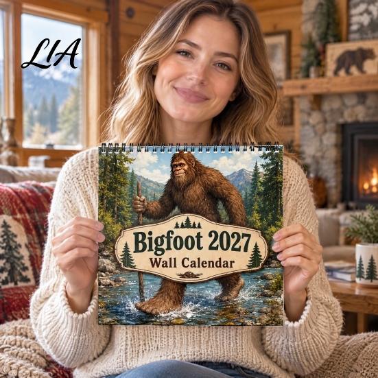 Ape Art Monthly Planner Savage Wall Calendar 2027, 12-Month Wilderness with Spiral Mounted Date Tracker Binding, Thick Paper Themed Organizer for Home