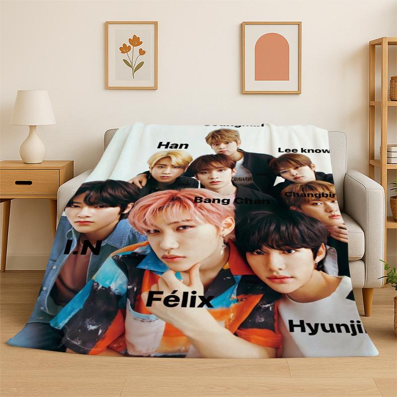 Модное мягкое фланелевое одеяло K-pop Stray Kids, Уютное одеяло для кровати, Дивана, Софы, Спальни, Гостиной, Путешествий, Пикника, Кемпинга
