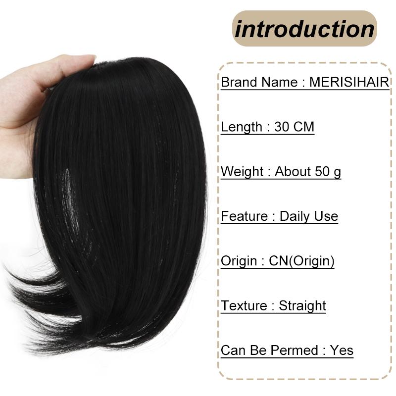 MERISIHAIR Женские прямые волосы, парики, закрывающие выпадение волос на заколке на макушке, наращивание волос из натурального синтетического волокна