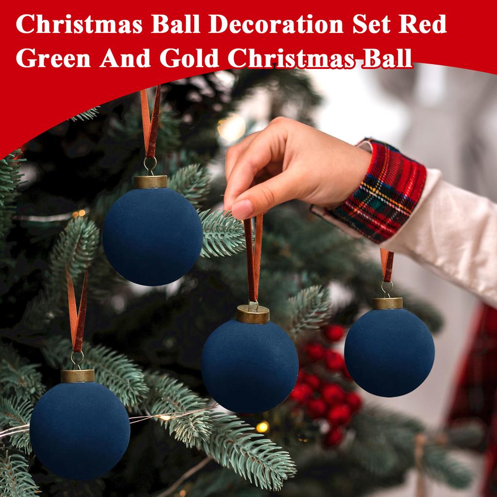 Украшения для рождественской елки, набор украшений для рождественских шаров, красные, зеленые и золотые, небьющиеся подвесные украшения для елки
