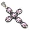 Natural Pink Kunzite Gemstone Handmade 925 Sterling Silver Pendant 3.35" h2U26