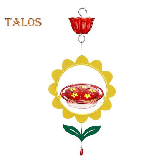 Кормушка для колибри, подвесная, наружная, цветочный дизайн, кормушка для диких птиц, нектар, ров для муравьев, для декора патио на заднем дворе