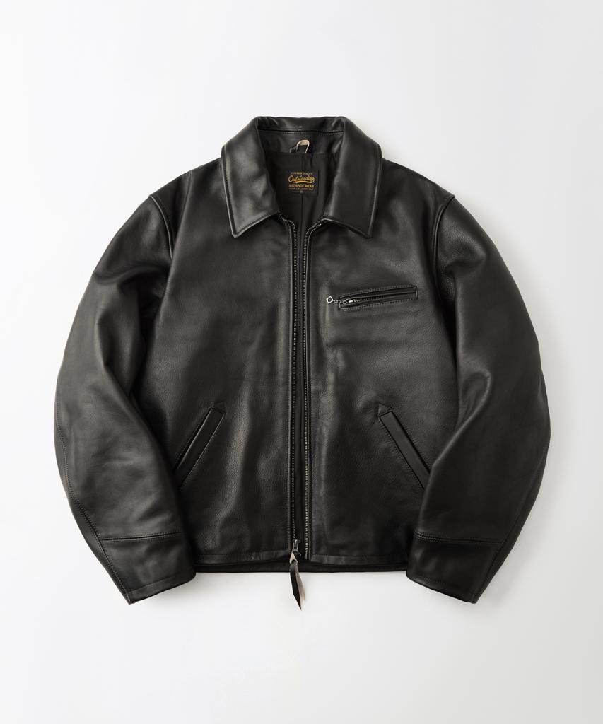 Outstanding Tea-Core Leather Sports Jacket_Black
