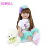 BZDOLL 60cm Soft Silicone Vinyl Princess Doll For Kids Reborn Toddler Princess Babies Doll Toy For Girl Fashion Birthday Gift