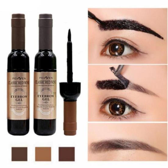 Гель-усилитель для бровей Wine Bottle Peel Off Eyebrow Penhancer, стойкий, не размазывающийся, окрашивающий крем для бровей