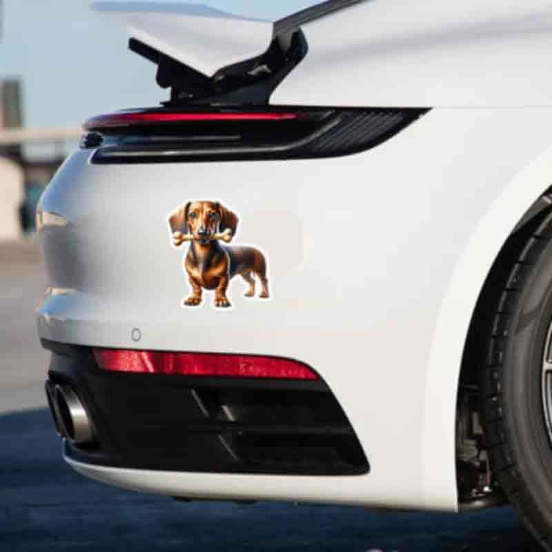 Cute Wiener Dog Vinyl Decal Waterproof Self-Adhesive Sticker for Bumper Rear Window Laptop Auto Parts HE54