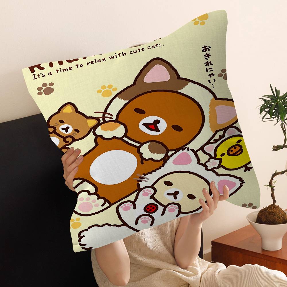 Мультяшная наволочка Rilakkuma Декоративная наволочка для подушки Чехол для подушки с принтом Для дивана
