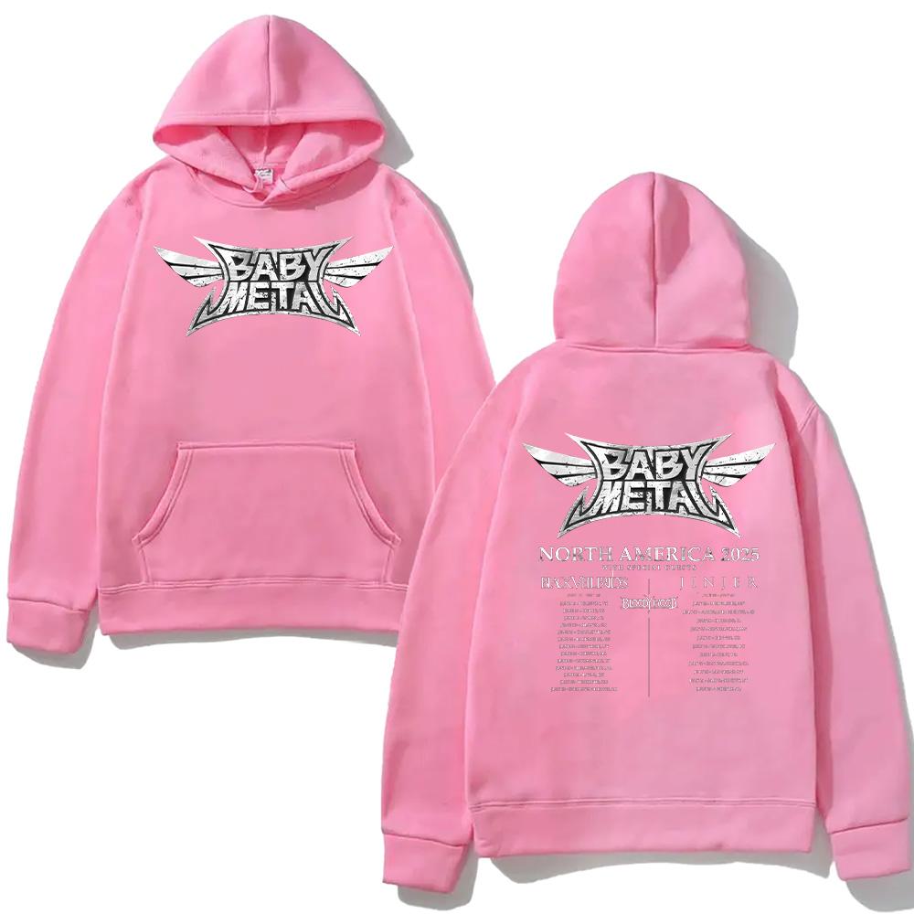 Толстовки рок-группы Babymetal Babymetal Тур по Северной Америке 2025 Свитшот Мужской Женский Повседневный Одежда Харадзюку Модная Хлопковая Футболка