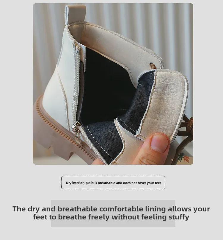 Ботинки Martin Princess для девочек осень/зима 2024 года с вышивкой – короткий стиль для детей