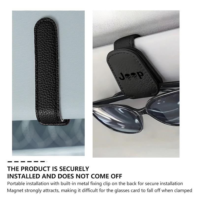 Car Sunglasses Storage Box Sun Visor Glasses Credit Card Protector Clips For Jeep Compass Renegade Cherokee Wrangler JK Patriot