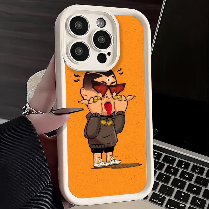 Чехол для телефона iPhone 17 Air 16E 15 16 Pro Max Bad Bunny Сердце Чехол 14 Plus 13 12 Mini Мягкий Силиконовый Fundas