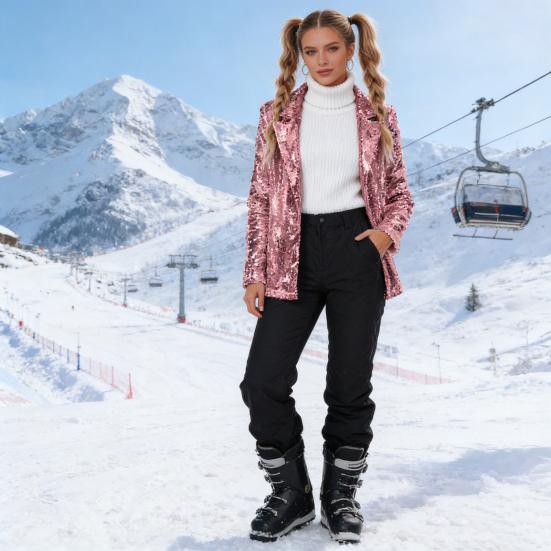 Женский пиджак с пайетками, блестящий пиджак-блейзер с открытой передней частью, вечерний кардиган с длинными рукавами и карманами