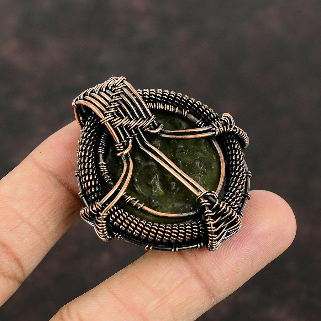 Подвеска из молдавита «Дерево жизни», медная проволочная обертка, ювелирные изделия из молдавита, подвеска ручной работы, подарок для матери, уникальные медные украшения