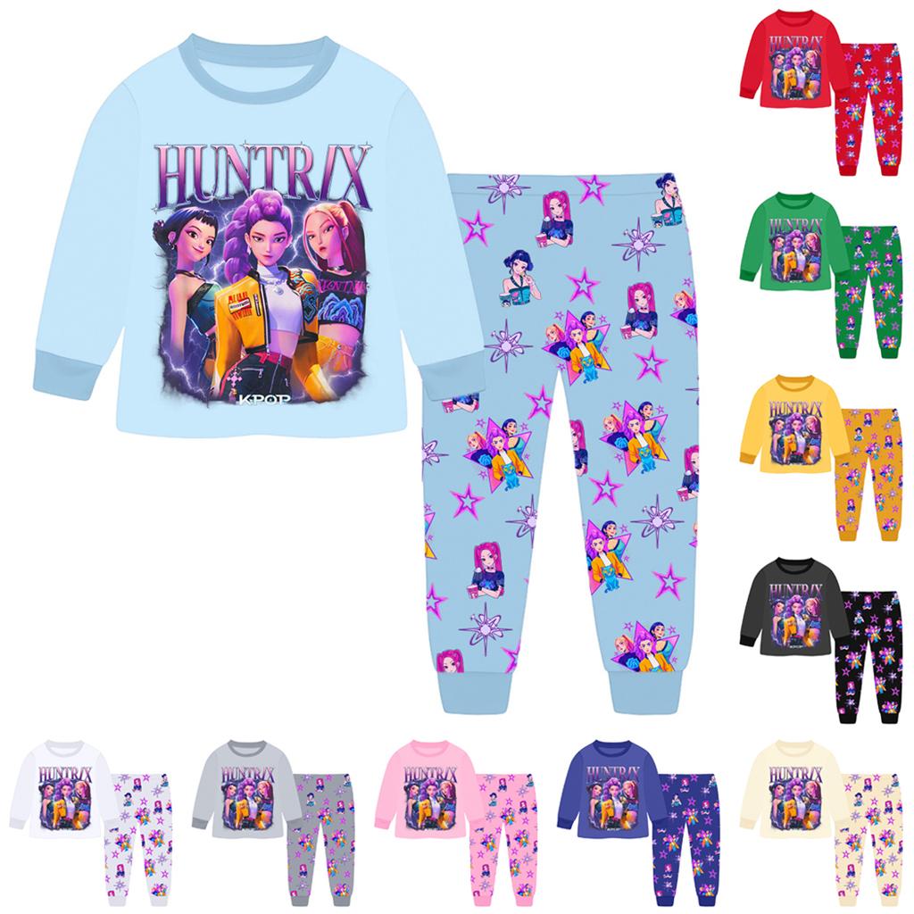 Children's Fashion Suit Skirt Round Neck Long Sleeve Top Pants