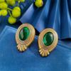 Серьги-гвоздики Medieval Heavy Industries Solid Court Feng Shui Drop Agate Emerald Gemstone Серьги в стиле барокко