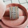 Luxurious Exquisite Brilliant Full Cubic Zirconia Rings for Women Temperament Bridal Wedding Accessory Statement Zircon