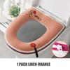 Breathable Linen Toilet Seat Cover Household Summer Waterproof Zipper Toilet Seats Pad Cute Embroieded Bathroom Lid Cover Mat Cloth Toilet Pads