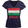 Hungary Distressed Country Flag Hungarian Pride Juniors V-Neck Unisex T-Shirt