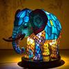 Stained Glass Animal Table Lamp Battery Operated Vintage Animal Night Light Home Office