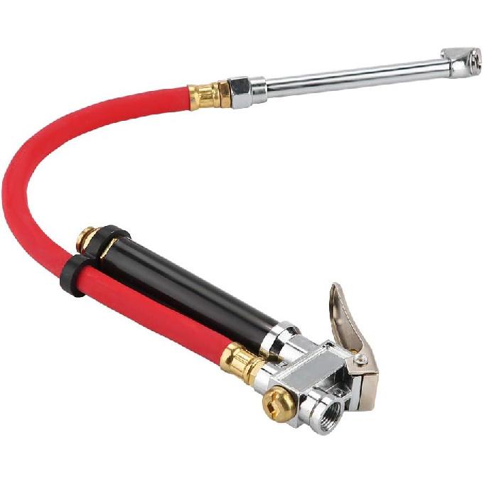Air Gauge Tire Filler,Compressed Air Filler Gauge Handheld Car Air Tire Pressure Filler Fill Inflator Gauge Dual Chuck Air Compressor Hose Tool