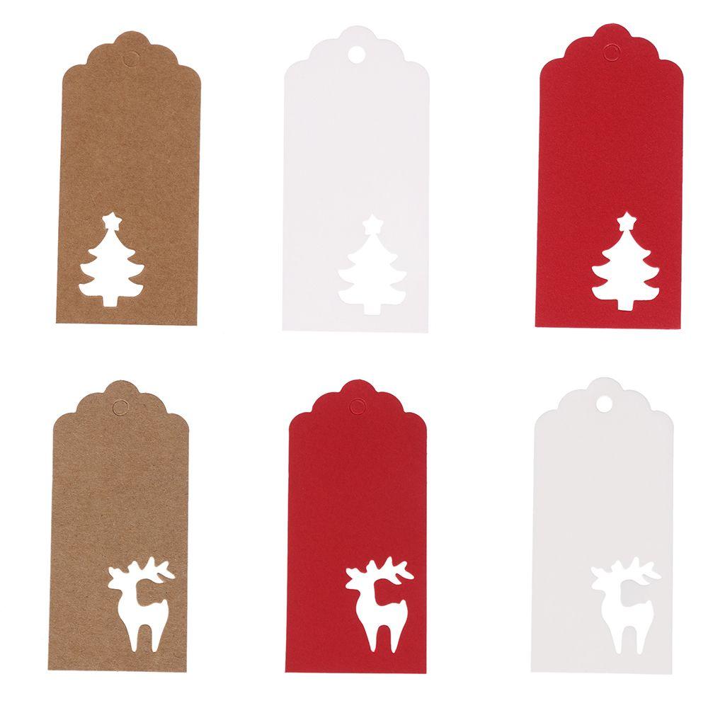 Рождественская елка Сделай сам Крафт-бумага Рождественское украшение Бирка для подарочной коробки Наклейка для пакета для конфет Этикетка для подарочной упаковки