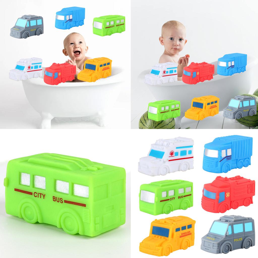 6PCS Baby Bath Toy Transportation Car Toy Bathtub Pool Beach Play Vehicle Bathing Toy for Kids Hand Eye Coordination