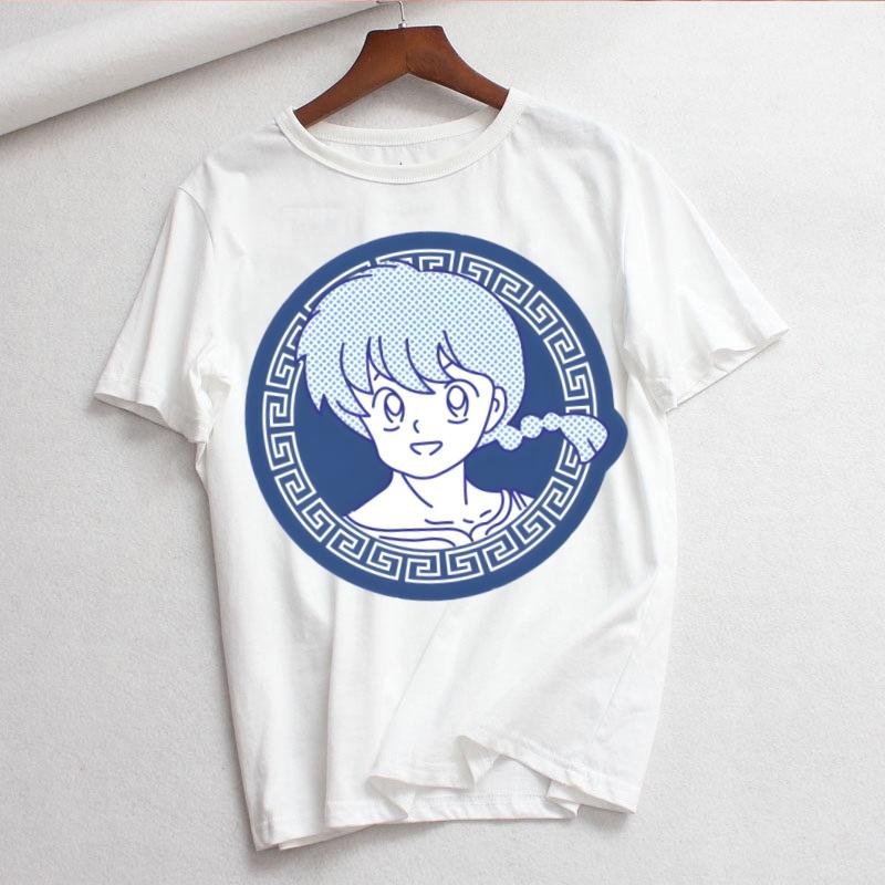 Ranma 12 ranma 12 Летняя Модная Рубашка Футболка с Принтом Женские Топы Базовые Футболки с Круглым Вырезом Забавные Футболки для Девочек