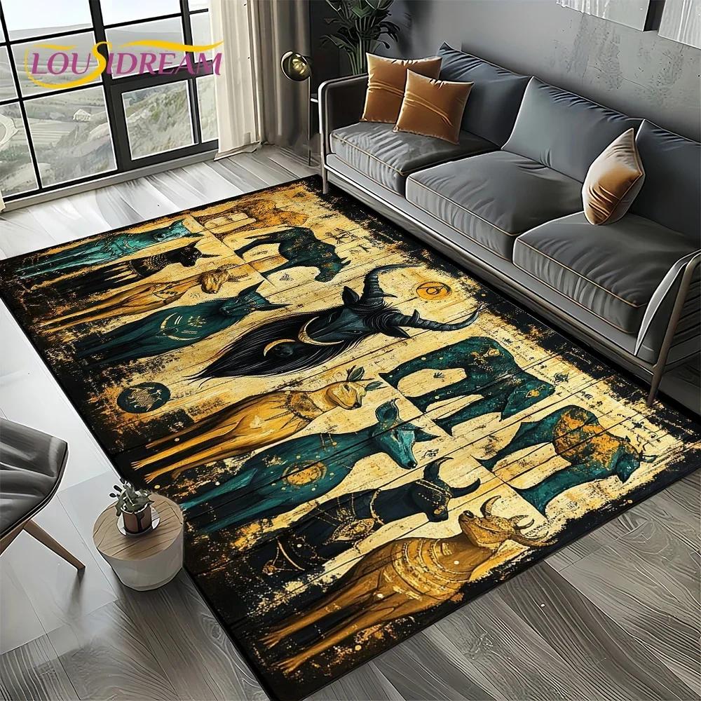 Настенная роспись Древний Египет Иероглифы Мифология Ковер Коврик для Гостиной Спальни Декор Дивана, Нескользящий Коврик для Пола