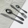 6Pcs/Set Mirror Gold Cutlery Set Cake Fruit Spoon Dinnerware Set Dinner Spoon Tableware Stainless Steel Flatware Silverware Set