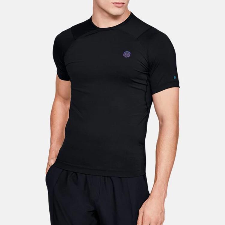 Under Armour Мужская футболка с круглым вырезом HeatGear Compression Solid, черные 1353449-001