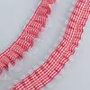 Elegant and Exquisite Red Plaid Snow Gauze Ruffle Lace Diy Hat Skirt Hem Cuffs Wooden Ear Ruffled Lace Lace Accessories Crafts Making Ribbons