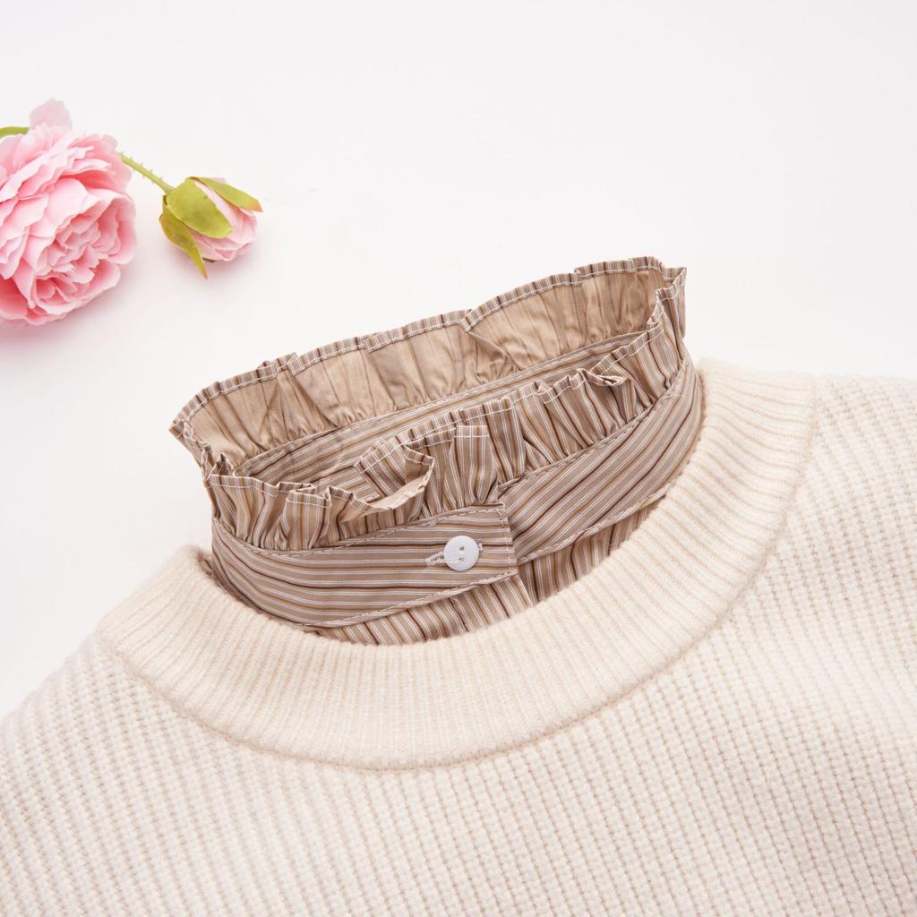 Stand Striped Half-Shirt False Collar for Women's Shirt Blouse Tops Removable Detachable Collars Women Fuax Cols