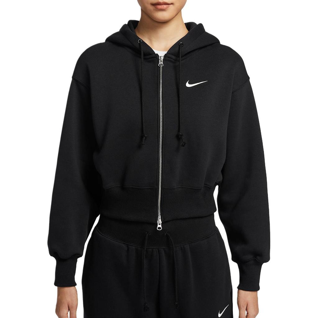 Nike Свободная короткая куртка с капюшоном на молнии с длинным рукавом, женские куртки черного цвета HJ0941-010
