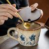 Blue Snowflake Chinese Antique Ceramic Mug Office Coffee Mug Girl Beautiful Drinking Cup Export