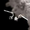 Асимметричные серьги Love Earline Flash Diamond в форме сердца с длинной бахромой в виде цепочки в корейском стиле