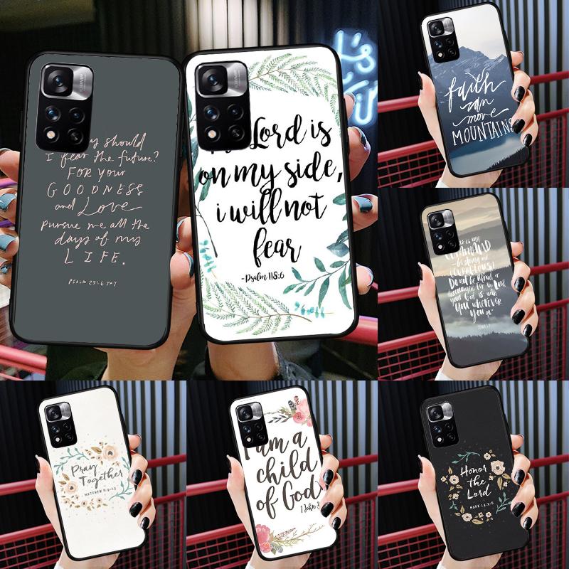 Чехол со цитатами из Библии для Xiaomi Redmi Note 14 13 Pro 12 11 9 10 9S 10S 11S 12S Redmi 13C 10C 12C 14C