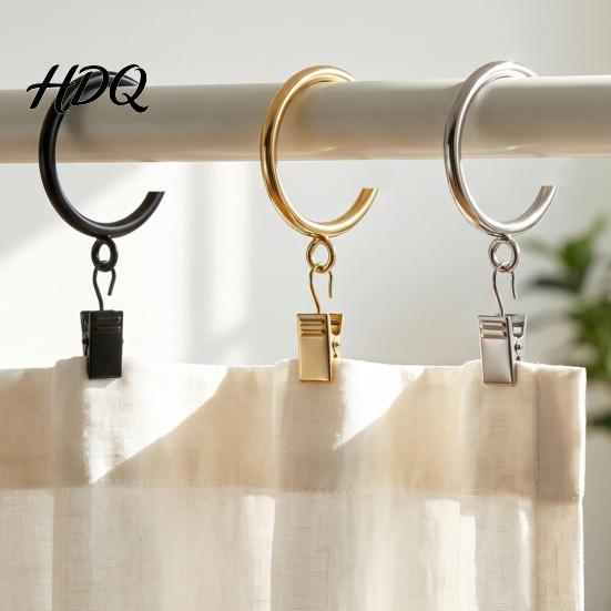 Anti Rust Metal Curtain Hardware 10Pcs C Shaped Rings Heavy Duty Bypass Rings for 1.25 Inch Rods Passing Drapery with Eyelets French Return