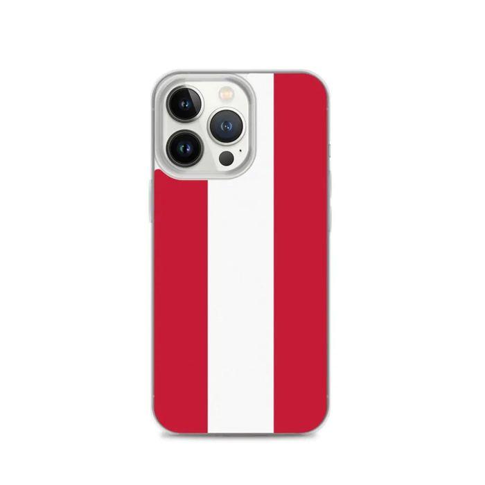 Coque iPhone - Drapeau Autriche - Modèle Drapeau - Souple - Multicolore - Compatible iPhone 13 Pro