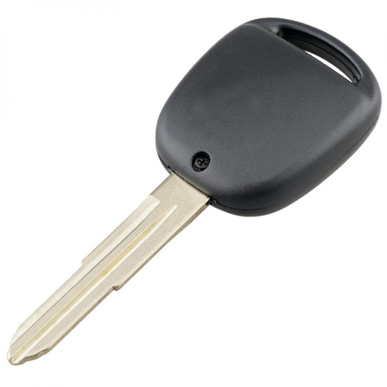 Car Key Fob Case Shell with TOY41 Uncut Blade and Rubber Button Pad Fit for Toyota Yaris