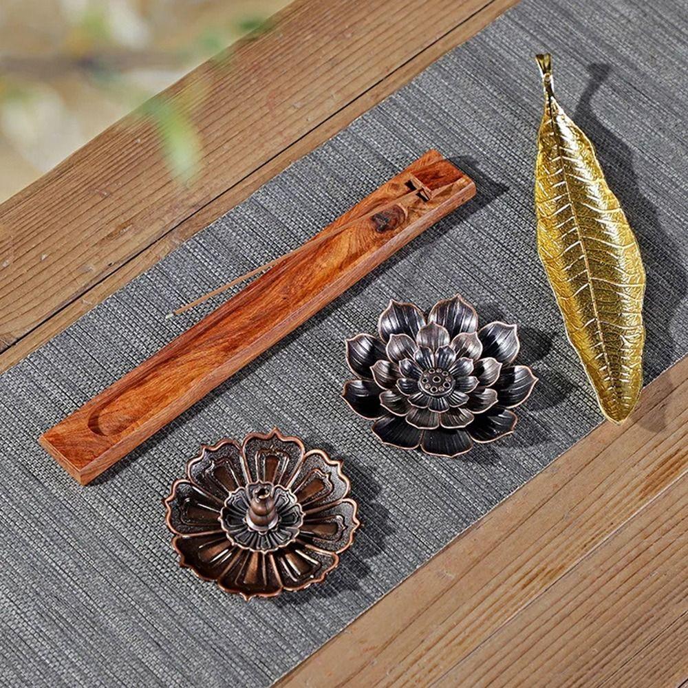 6 Holes Incense Burner Lotus Design Incense Burning Tray Lotus Aromatherapy Stand Office Use