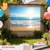 1 piece 2D flat-printed sunset beach scene photography background | Polyester fabric, suitable for home and garden use