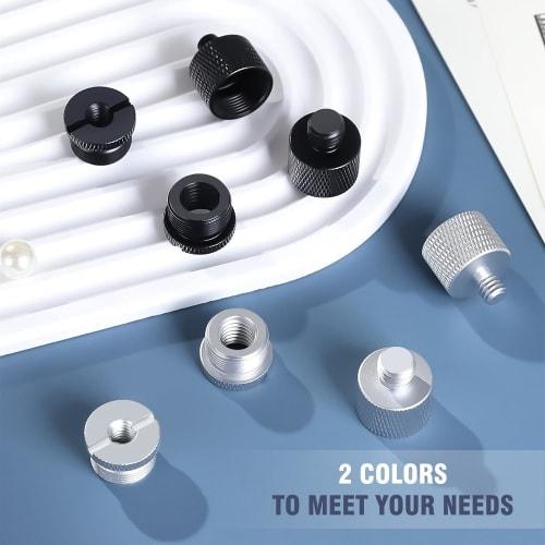 LAMELLIS Microphone Stand Adapter, Microphone Boom Stand Adapter Set Kit, 5/8 Female to 3/8 Male, 3/8 Female to 5/8 Male for Microphone Stand, Boom Ar