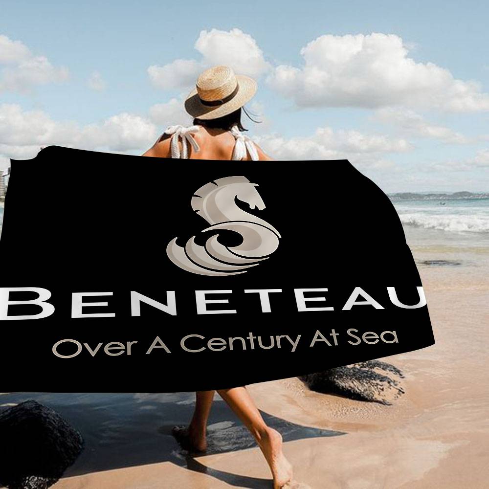 B-Beneteau Логотип Пляжное полотенце Цветные банные полотенца Для девочки Микрофибра Быстросохнущее На заказ Без песка Пляж Йога Спа Тренажерный зал Бассейн
