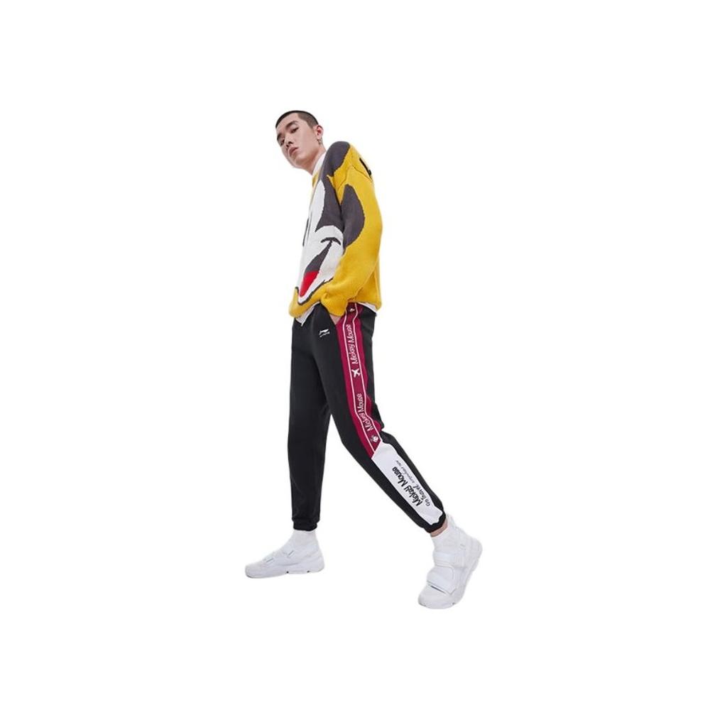 Li Ning X Disney Mickey свободный крой круглый вырез свитер мужской свитер желтый AMBP005-2