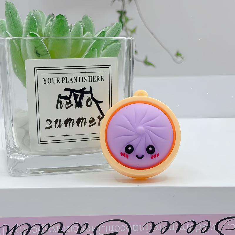 Funny Dumpling Baozi Keychains 6Pcs Pack with Steamer Random Color Novelty Key Holders for Travel Bag Decor Gifts