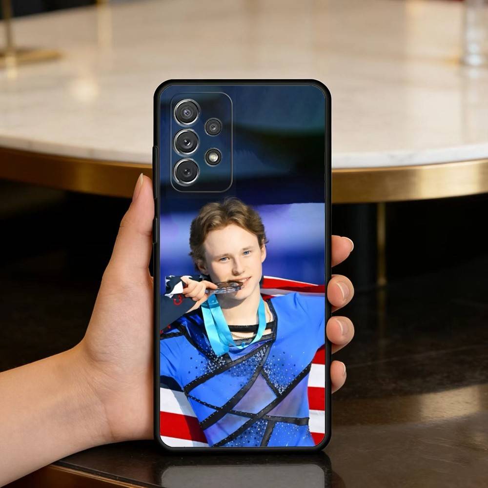 I-Ilia M-Malinin-IN Soft Silicone Black Cover Phone Case For Samsung Galaxy A73,A72,A71,A70,A53,A52,A51