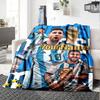 Messi Customize Text Blanket Gift Personalized Blanket Warmthful Decor Great for Nap Office Chair Seaside Living Room Four Seasons Multipurpose