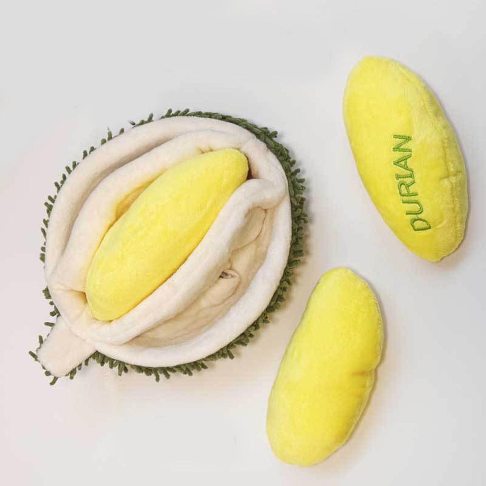 Plush Durian Dog Squeak Toy Sniffing Hiding Food Durian Sound Pet Toys