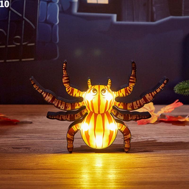 Ужас Хэллоуин Тыква Украшение Призрак Летучая Мышь Паук Светодиодный Ночник Праздничный Бар Домашняя Вечеринка Украшения Реквизит Украшения Хэллоуина