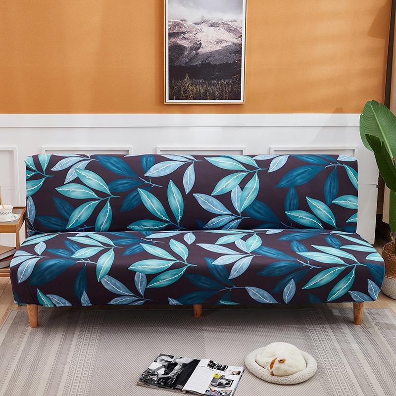 Elastic Fabric All-Inclusive Printed Sofa Towel Folding Sofa Bed Sofa Cover Without Armrest